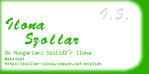 ilona szollar business card